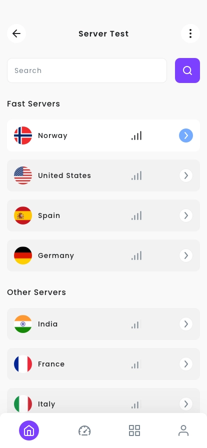 VPN & Speed Test Mobile App UI Kit - Screenshot 1