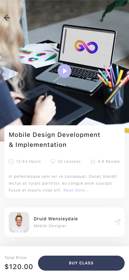E-learning Mobile App UI Kit - Screenshot 5