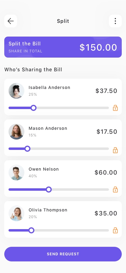 Split Bill Mobile App UI Kit - Screenshot 4