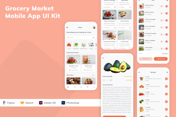Grocery Market Mobile App UI Kit