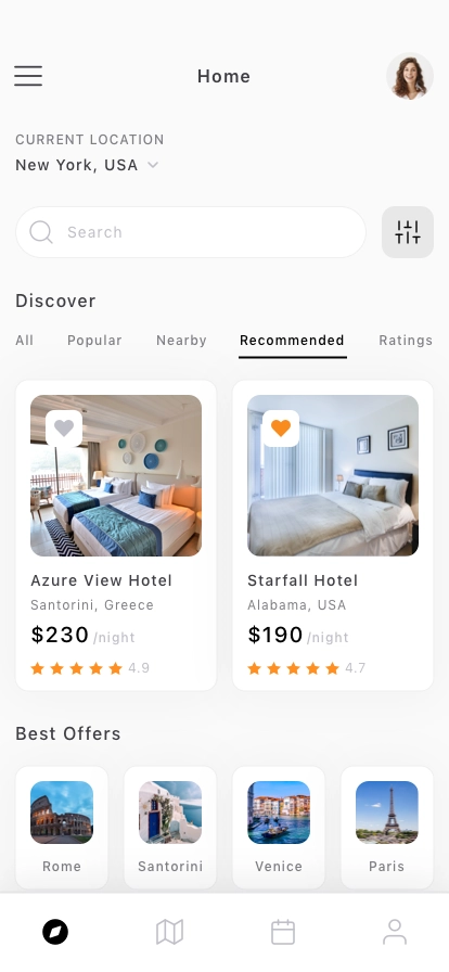 Hotel Reservation Mobile App UI Kit - Screenshot 1