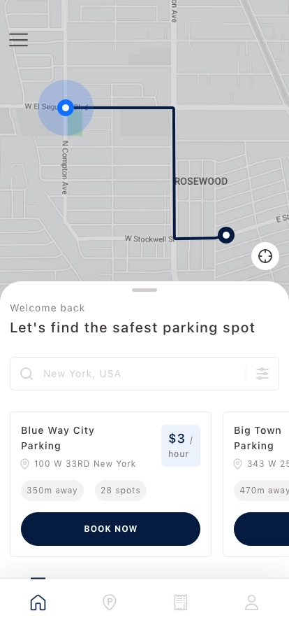 Parking Finder Mobile App UI Kit - Screenshot 1