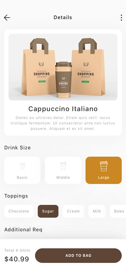 Coffee Shop Mobile App UI Kit - Screenshot 2