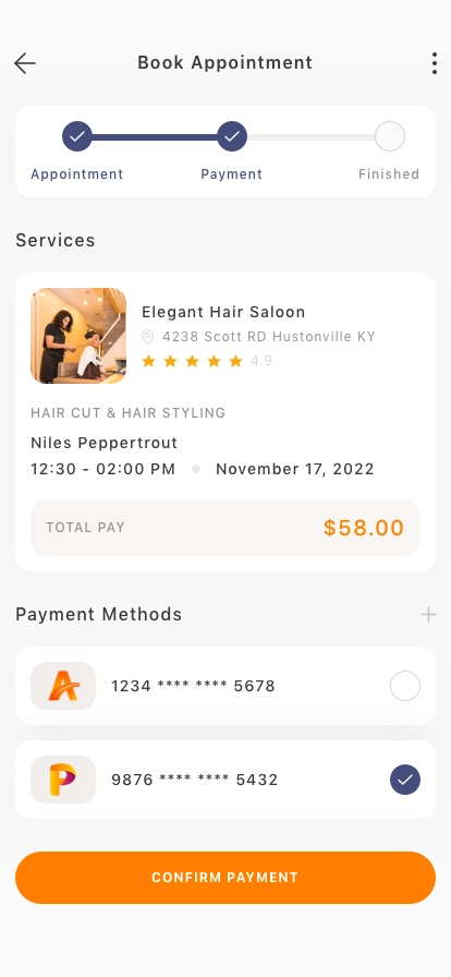 Hair Saloon Mobile App UI Kit - Screenshot 4