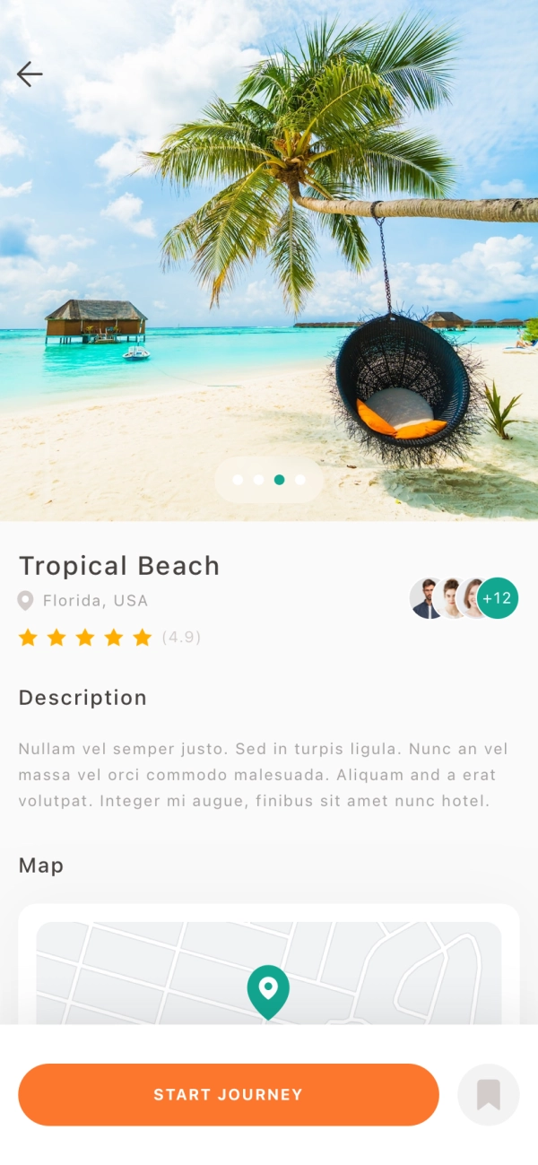 Tourist Route Mobile App UI Kit - Screenshot 2