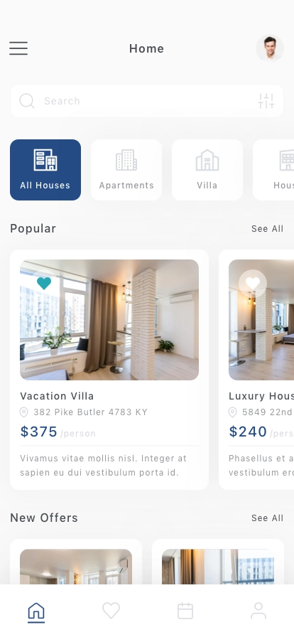 Property Renting Mobile App UI Kit - Screenshot 1