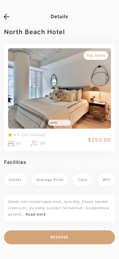 Hotel Booking Mobile App UI Kit - Screenshot 3