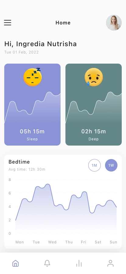 Sleep Monitor Mobile App UI Kit - Screenshot 1
