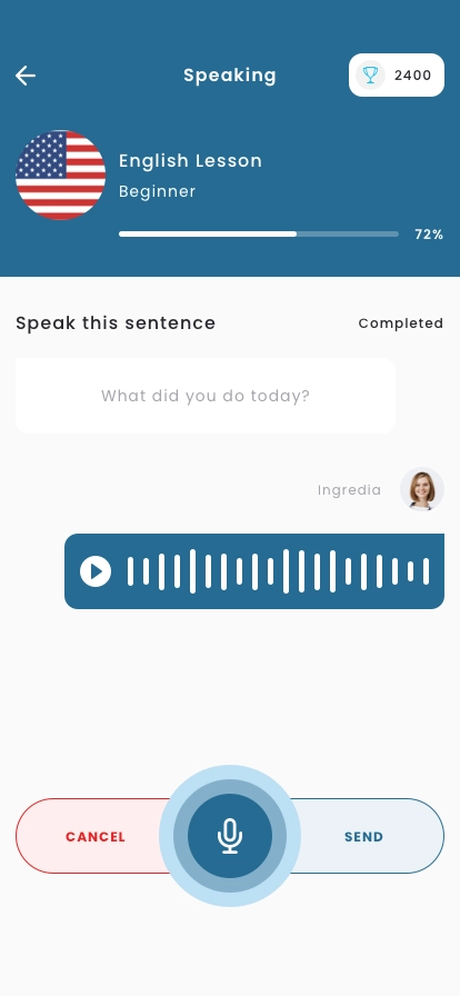Language Learning Mobile App UI Kit - Screenshot 2