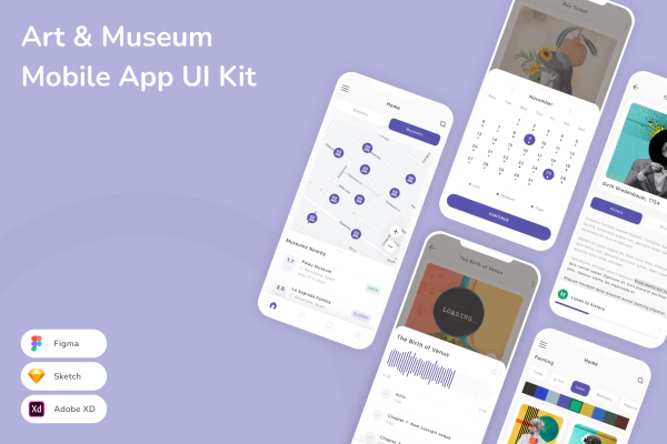 Art & Museum Mobile App UI Kit