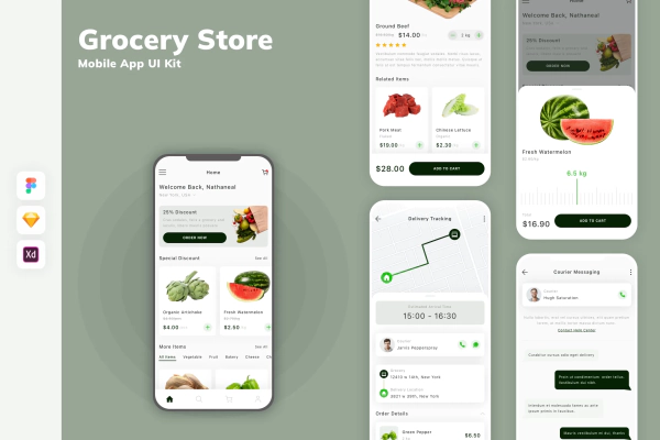 Grocery Store Mobile App UI Kit