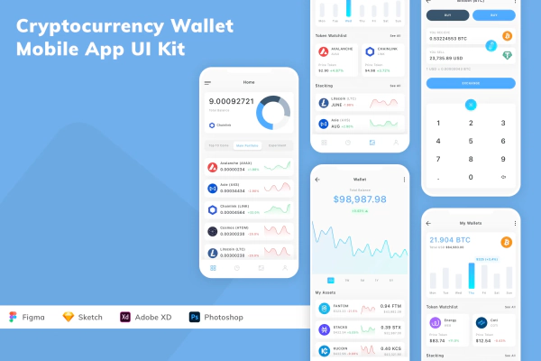Cryptocurrency Wallet Mobile App UI Kit