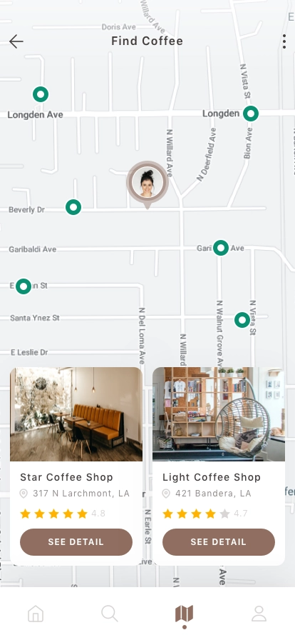 Nearby Coffee Shop Mobile App UI Kit - Screenshot 5