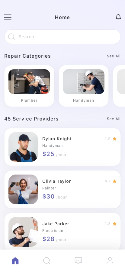 Handyman Service Mobile App UI Kit - Screenshot 3