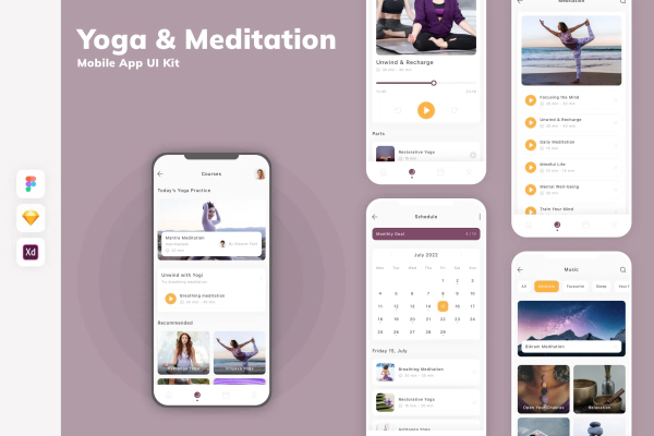 Yoga & Meditation Mobile App UI Kit