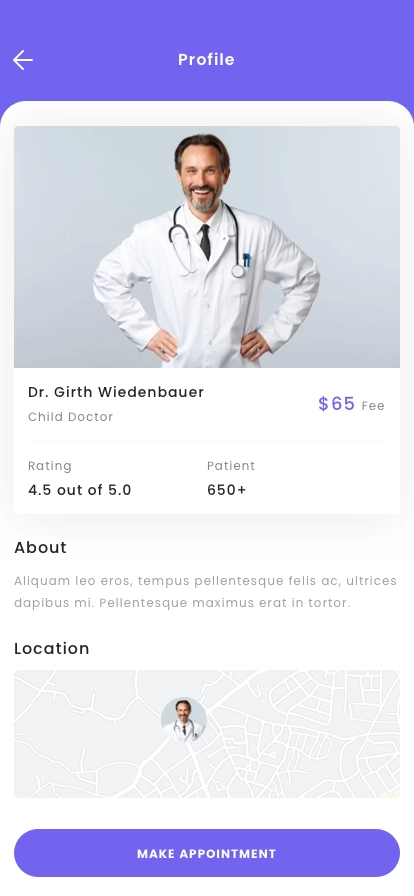 Doctor Finder App UI Kit - Screenshot 5