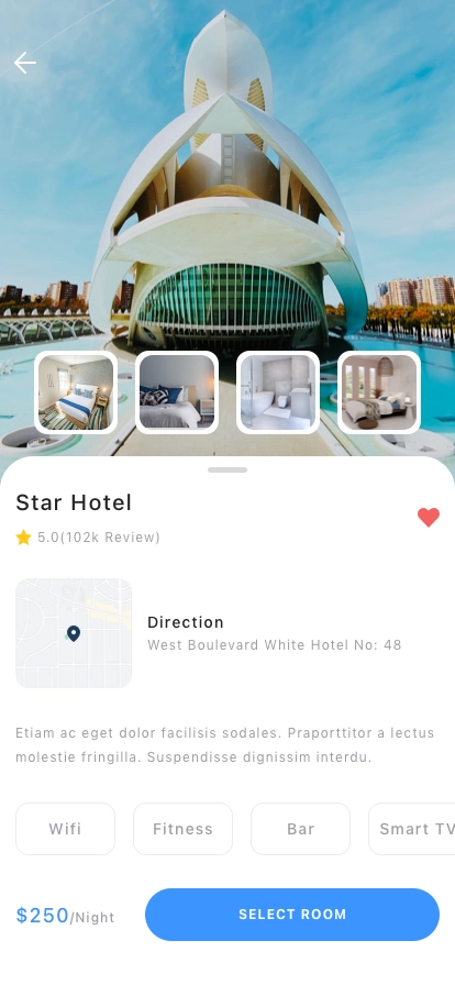 Hotel Booking Mobile App UI Kit - Screenshot 4