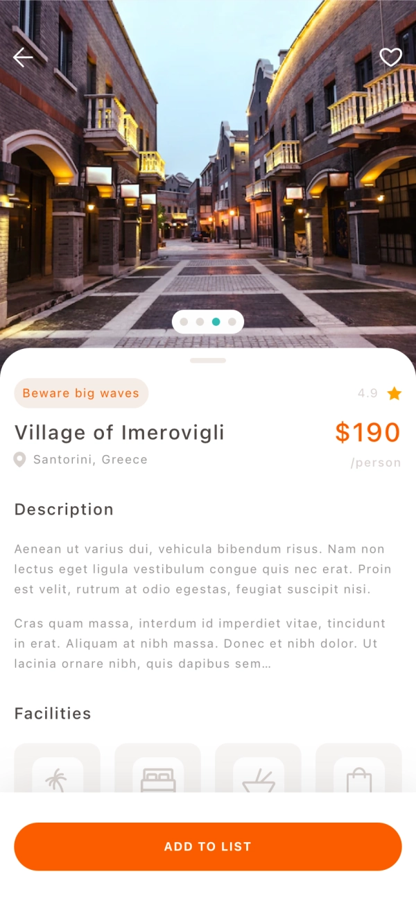 Travel Booking Mobile App UI Kit - Screenshot 2