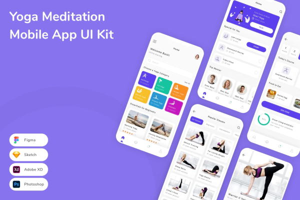 Yoga Meditation Mobile App UI Kit