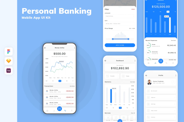 Personal Banking Mobile App UI Kit