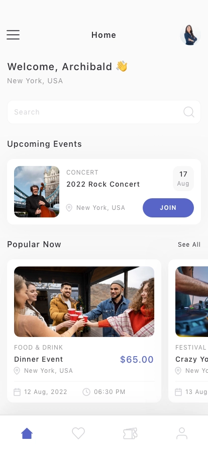 Event Booking Mobile App UI Kit - Screenshot 2