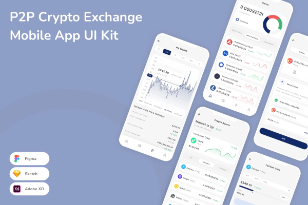 P2P Crypto Exchange Mobile App UI Kit