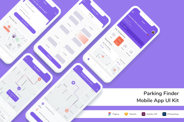 Parking Finder Mobile App UI Kit