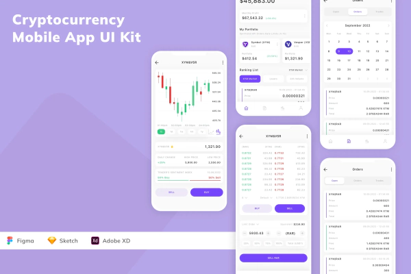 Cryptocurrency Mobile App UI Kit