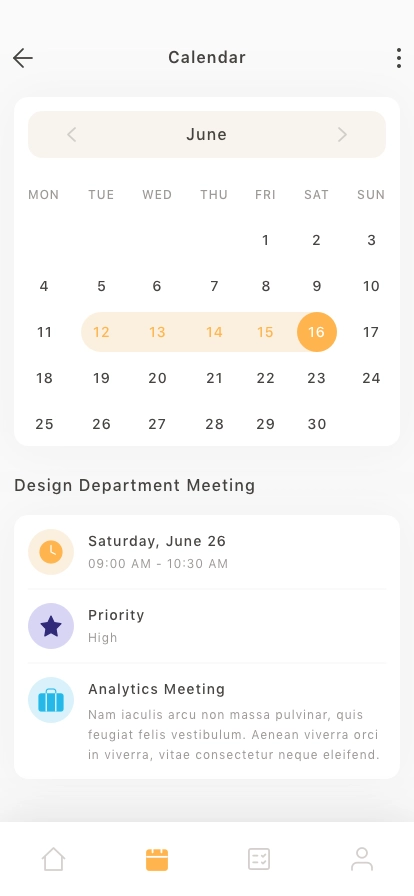 Calendar Mobile App UI Kit - Screenshot 2