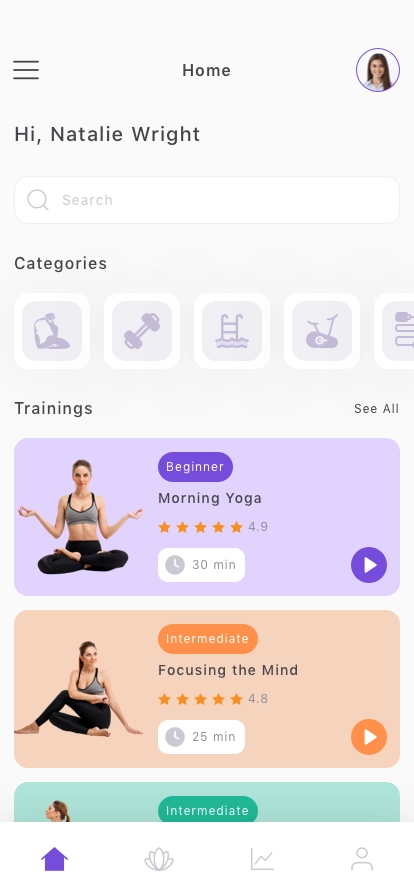 Yoga & Workout Mobile App UI Kit - Screenshot 1