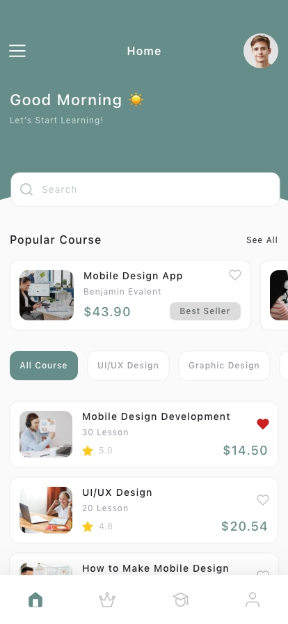 Education Mobile App UI Kit - Screenshot 1