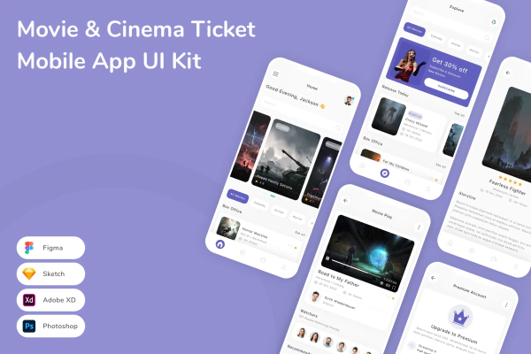 Movie & Cinema Ticket Mobile App UI Kit