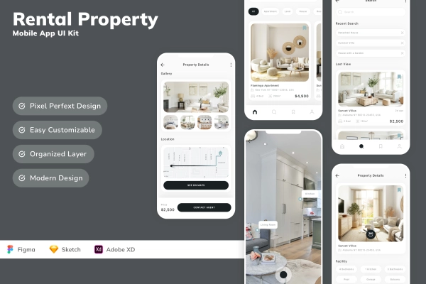 Rental Property Mobile App UI Kit