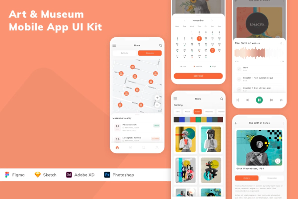 Art & Museum Mobile App UI Kit