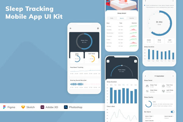 Sleep Tracking Mobile App UI Kit