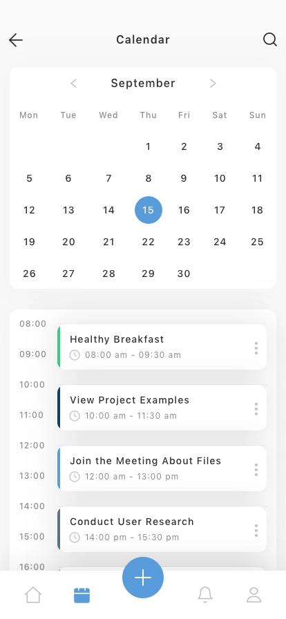 Calendar Mobile App UI Kit - Screenshot 1
