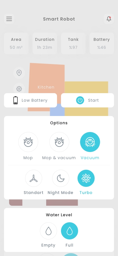 Smart Robot Vacuum Cleaner Mobile App UI Kit - Screenshot 3