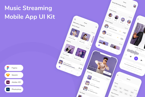 Music Streaming Mobile App UI Kit