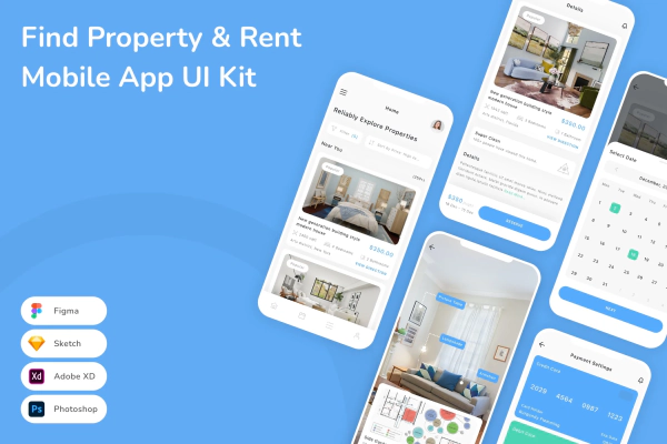 Find Property & Rent Mobile App UI Kit