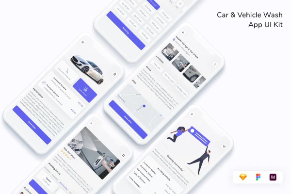 Car & Vehicle Wash App UI Kit