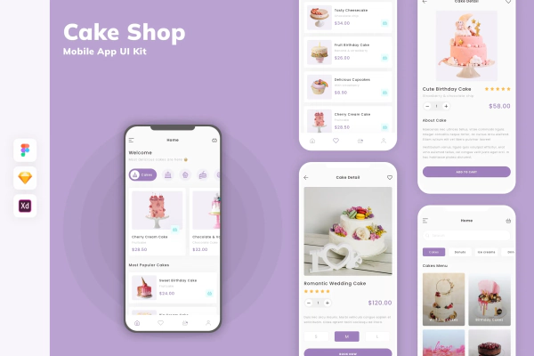 Cake Shop Mobile App UI Kit