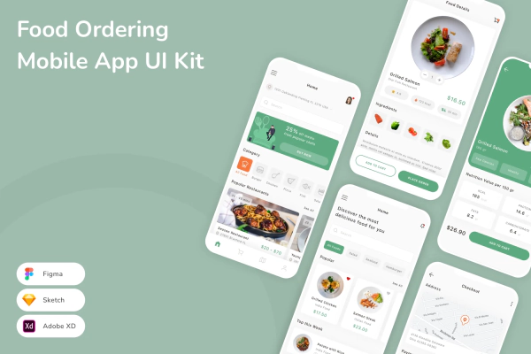 Food Ordering Mobile App UI Kit