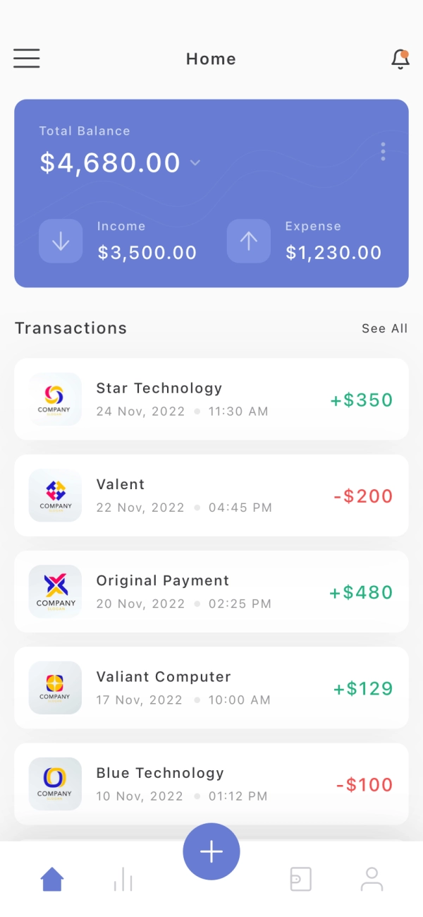 Expense Tracker Mobile App UI Kit - Screenshot 1