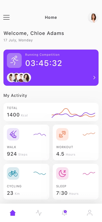 Activity Tracker Mobile App UI Kit - Screenshot 1