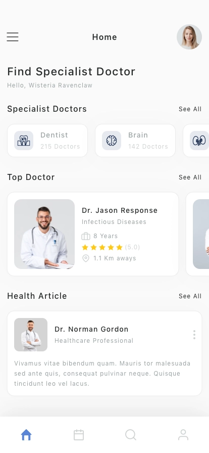 Medical Appointment Mobile App UI Kit - Screenshot 1