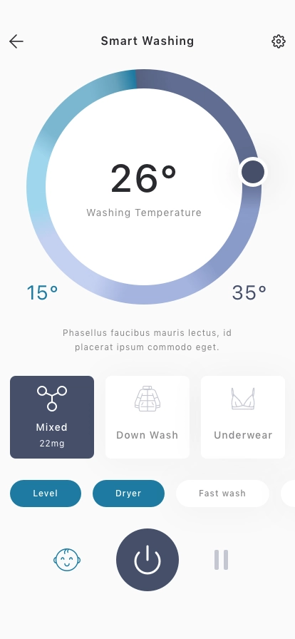 Smart Washing Machine Mobile App UI Kit for Figma, Sketch & XD | UIworkshop