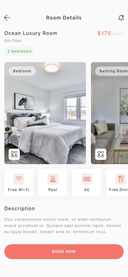 Room Booking Mobile App UI Kit for Figma, Sketch & XD | UIworkshop