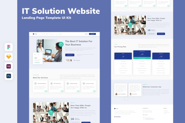 IT Solution Website Landing Page Template UI Kit