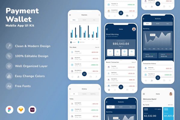 Payment & Wallet Mobile App UI Kit