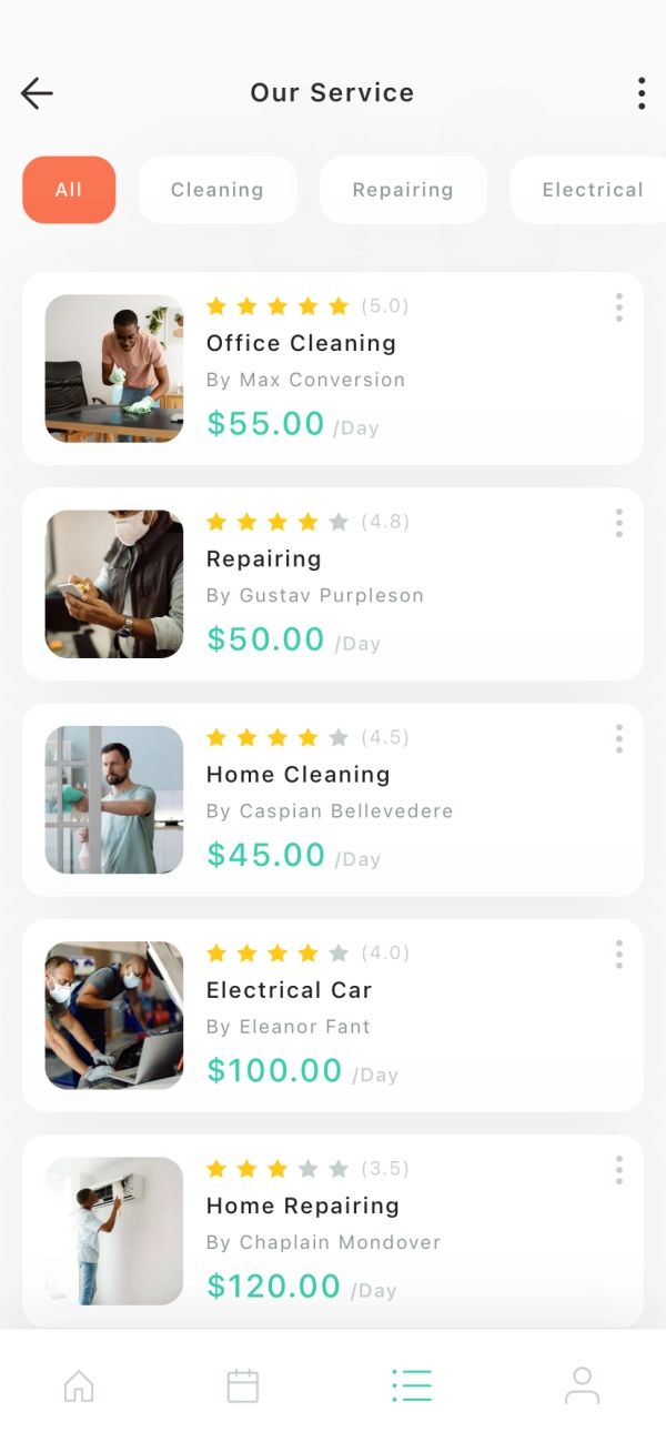 Cleaning Service Mobile App UI Kit - Screenshot 2